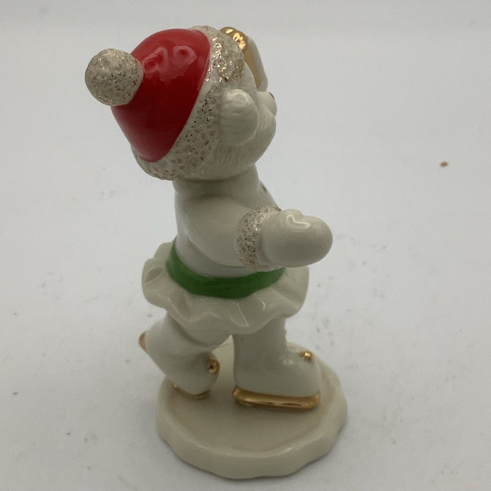 Lenox Christmas Ice Skating Bear Figurine with Gold Accents - Picture 5 of 9